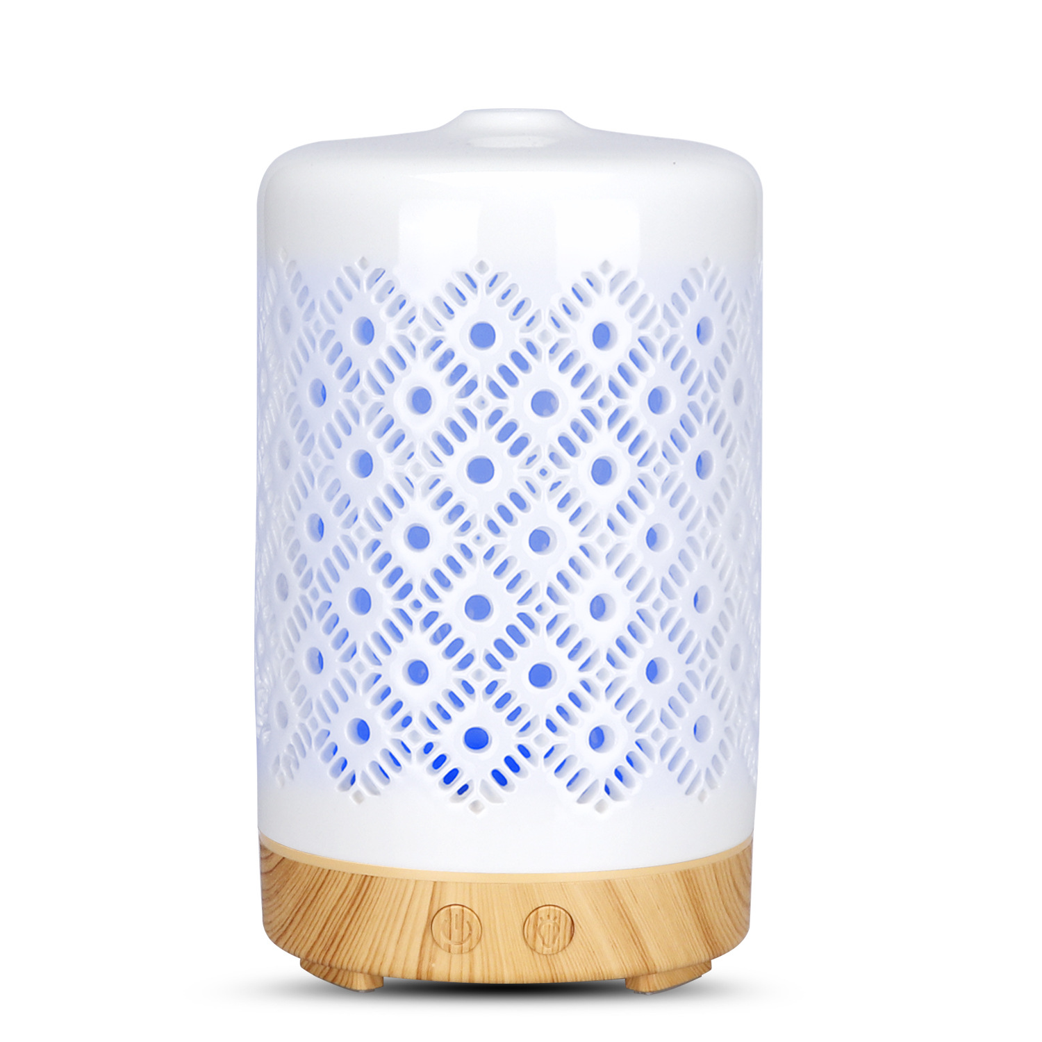 White Ceramic Ultrasonic Air Humidifier 100ml Aroma Essential Oil Diffuser