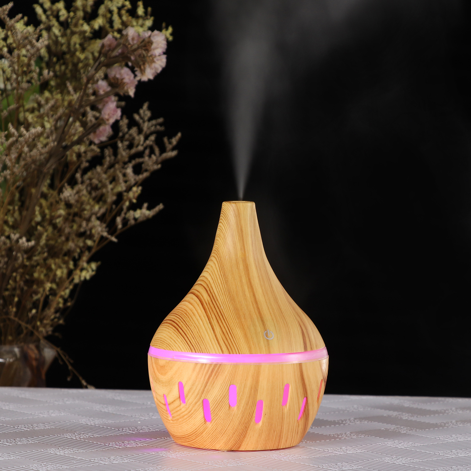 Wood Grain Aroma Essential Oil Diffuser Cool Mist 300ml Humidifier